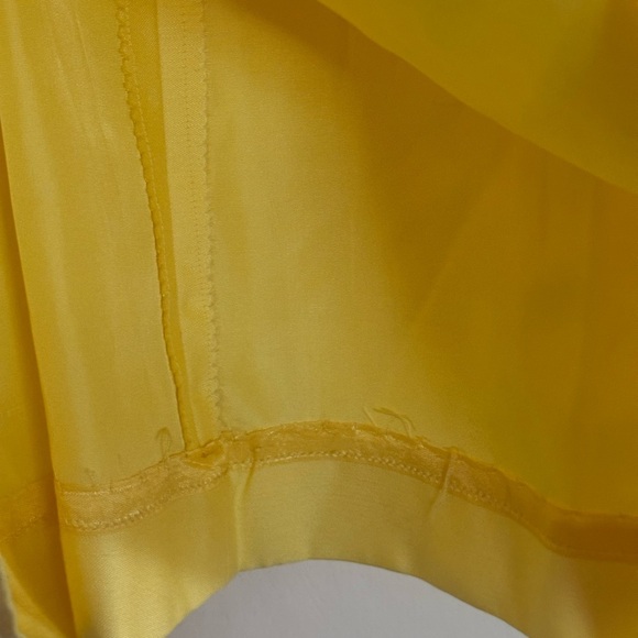 Vintage 60s Sylvia Ann Dress Yellow Sz M Pearl Crochet Daisy Trim Cocktail Party - Picture 9 of 16